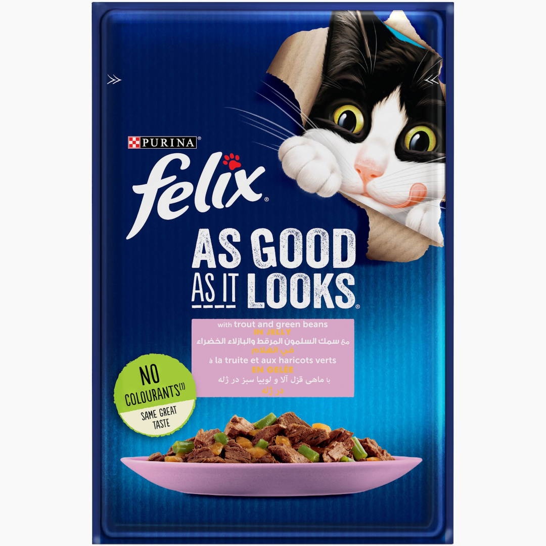 FELIX TROUT & GREEN PES POUCH 85G